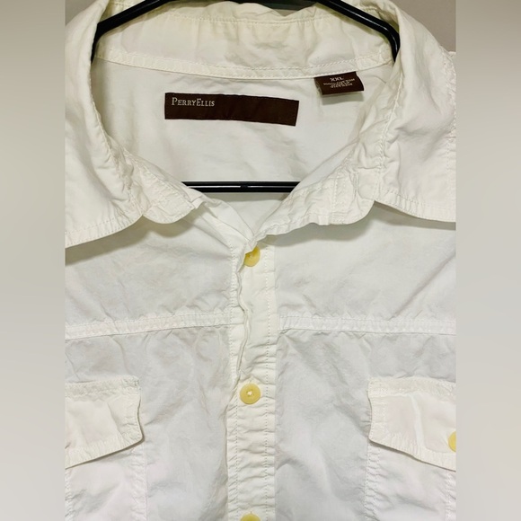 Men’s- Perry Ellis Casual Shirt- US - XL- White - Picture 3 of 3